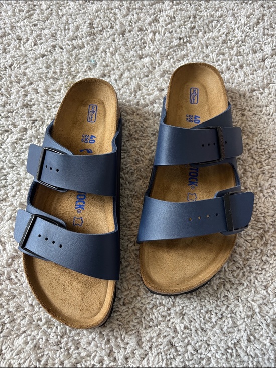 Birkenstock Shoes - Birkenstock  Navy Blue Arizona Two-Strap Sandals